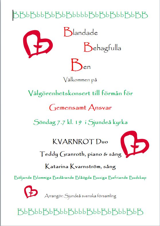 Välgörenhetskonsert för GA-insamling