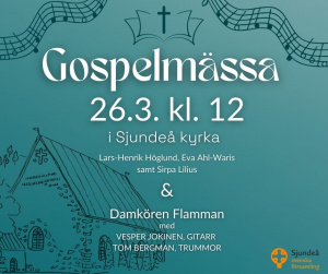 gospelmässa 26.3. kl.12