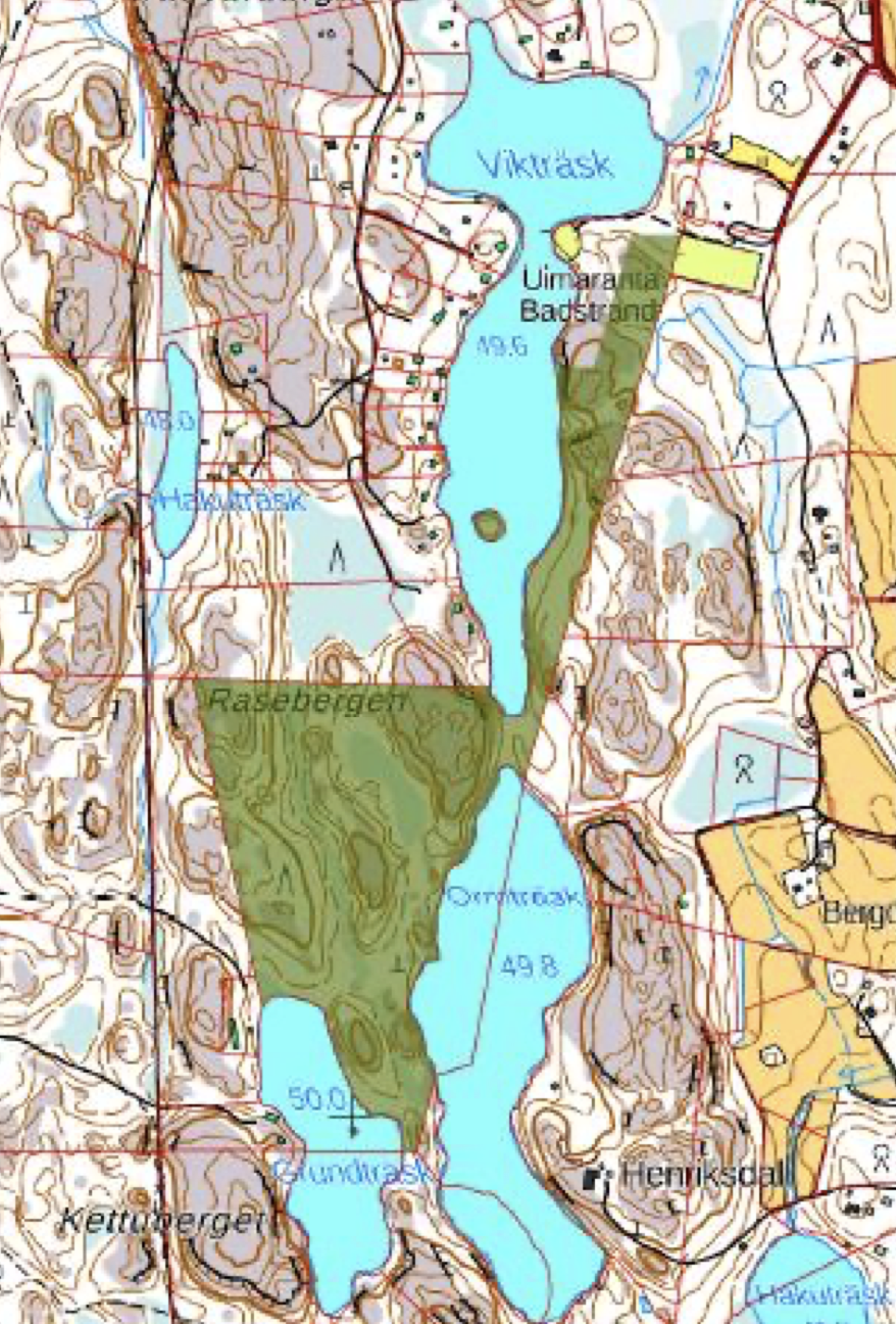 Karta över det nya naturskyddsområdet
